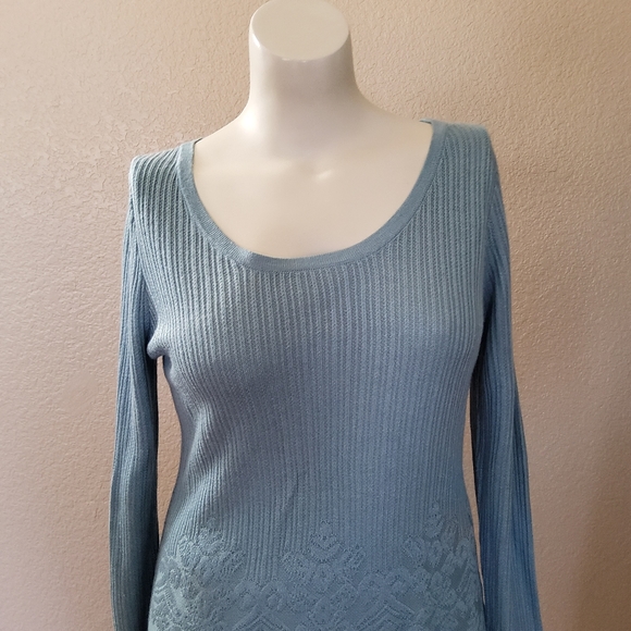Soft Surroundings Aida Tunic Pullover Sweater Top Blue M - Picture 4 of 10